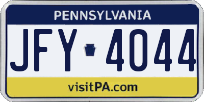 PA license plate JFY4044