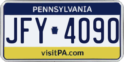 PA license plate JFY4090