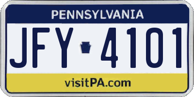 PA license plate JFY4101