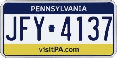 PA license plate JFY4137