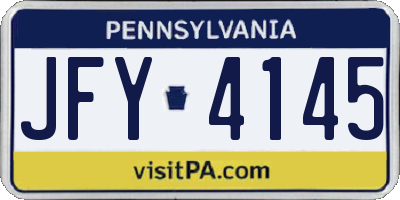 PA license plate JFY4145
