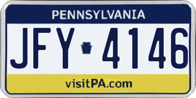 PA license plate JFY4146