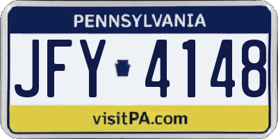 PA license plate JFY4148