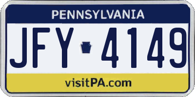 PA license plate JFY4149