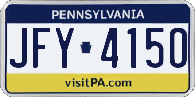 PA license plate JFY4150