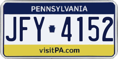 PA license plate JFY4152