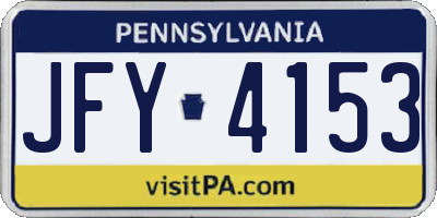 PA license plate JFY4153