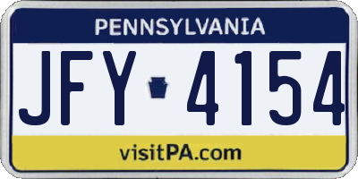 PA license plate JFY4154