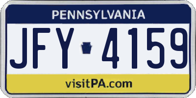 PA license plate JFY4159