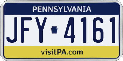 PA license plate JFY4161