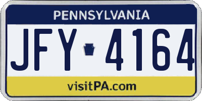 PA license plate JFY4164
