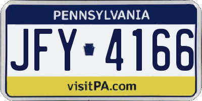 PA license plate JFY4166