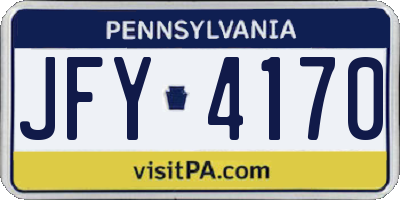 PA license plate JFY4170