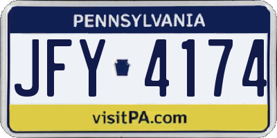 PA license plate JFY4174