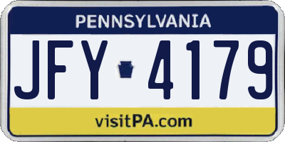PA license plate JFY4179