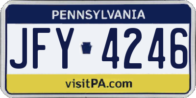 PA license plate JFY4246