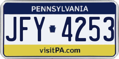 PA license plate JFY4253