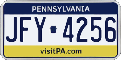 PA license plate JFY4256