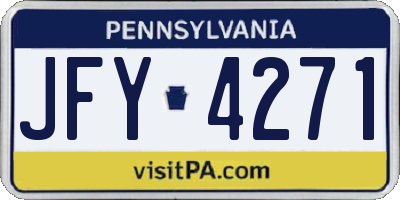 PA license plate JFY4271