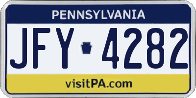 PA license plate JFY4282