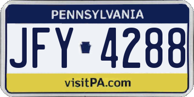 PA license plate JFY4288