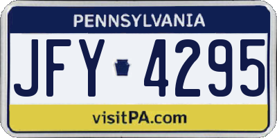 PA license plate JFY4295