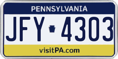 PA license plate JFY4303