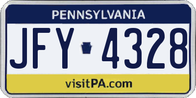 PA license plate JFY4328