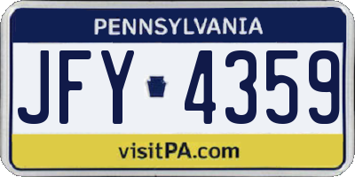 PA license plate JFY4359