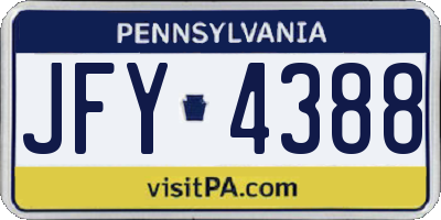 PA license plate JFY4388