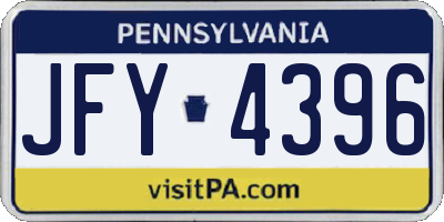 PA license plate JFY4396