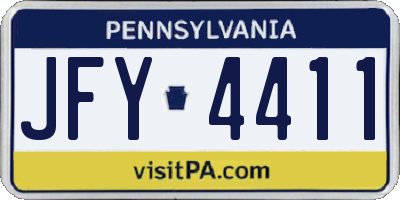 PA license plate JFY4411