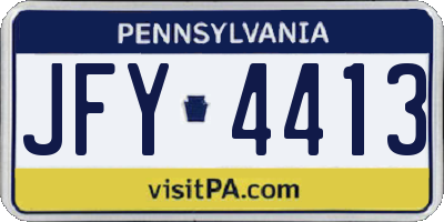 PA license plate JFY4413