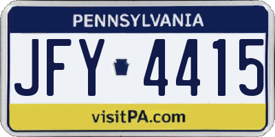 PA license plate JFY4415