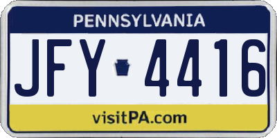 PA license plate JFY4416