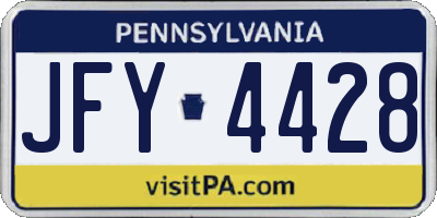 PA license plate JFY4428