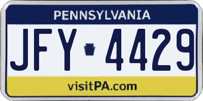 PA license plate JFY4429