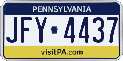 PA license plate JFY4437