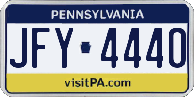PA license plate JFY4440