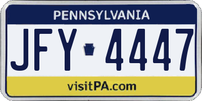 PA license plate JFY4447