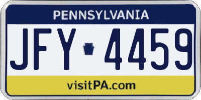 PA license plate JFY4459