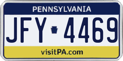 PA license plate JFY4469