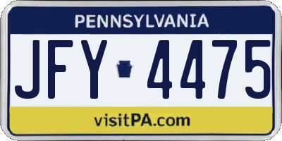 PA license plate JFY4475