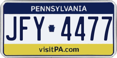 PA license plate JFY4477