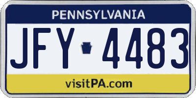PA license plate JFY4483