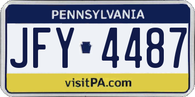 PA license plate JFY4487