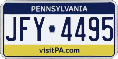PA license plate JFY4495