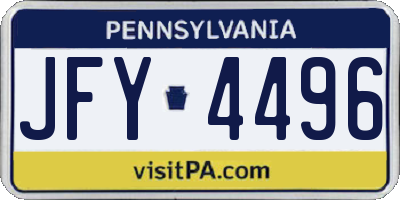 PA license plate JFY4496