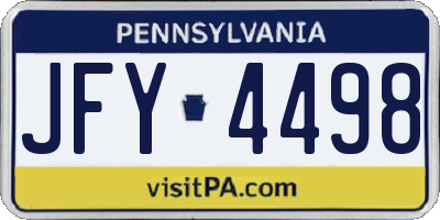 PA license plate JFY4498