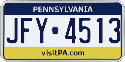 PA license plate JFY4513